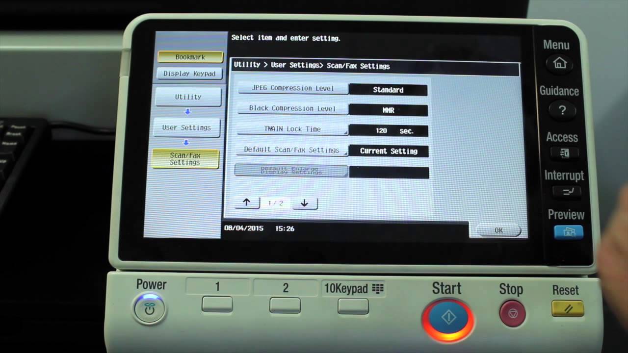 set printer auto scan 2 page not manual